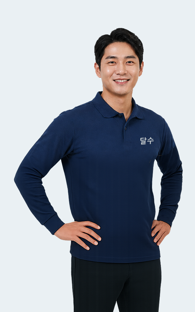달수 유니폼을 입은 가맹기사 안내 모델
